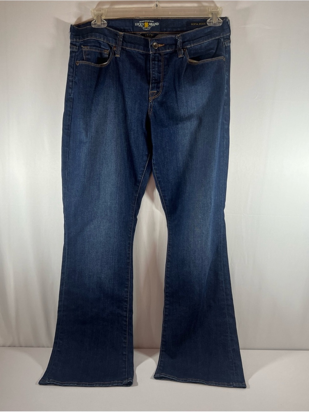 Lucky Brand Sofia Bootcut Jeans Womens Size 12 / 31 Dark Wash Stretch Denim Blue